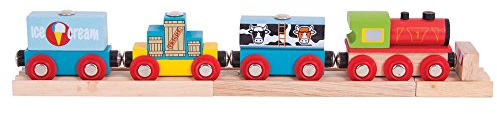 Bigjigs Rail Wooden Goods Train - Other Major Rail Brands are Compatible