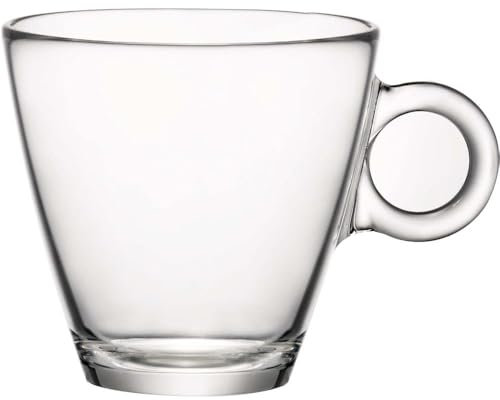 Bormioli Rocco 430230 Easy Bar tazza da cappuccino 230 ml, trasparente, vetro temperato, 1 unità
