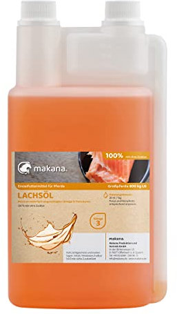 Makana Lachsöl für Tiere, 100% rein, 1000 ml Dosierflasche