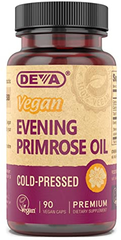 DEVA Vegan Evening Primrose Oil, Cold-Pressed, Unrefined, 90 Capsules, 1-Pack