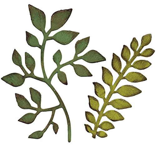 Sizzix Bigz Fustella Garden Greens di Tim Holtz in Acciaio per Follaggio Realistico - Taglia Materiali Spessi