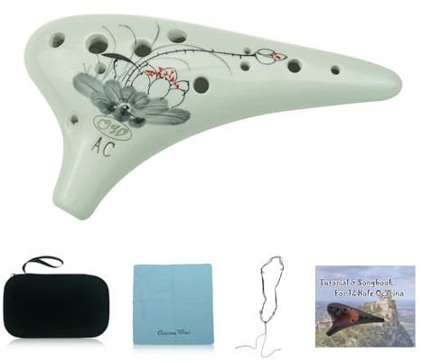 OcarinaWind Lotus 12 Hole Ocarina, Alto C Ocarina,hand Painting Lotus