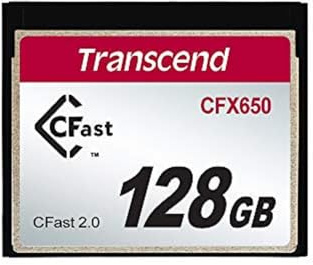 Transcend 128GB CFast 2.0 Memory Card CFX650 SATA III 6Gb/s,Up to 510/370 MB/s,MLC NAND Flash ,designed for Professional Cinematography in High-Resolution,Full HD and 4K Video Recording- TS128GCFX650