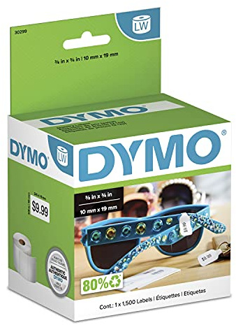 DYMO Authentic LW 2-Up Price Tag Labels, DYMO Labels for LabelWriter Label Printers, 3/8 x 3/4, 1 Roll of 1500