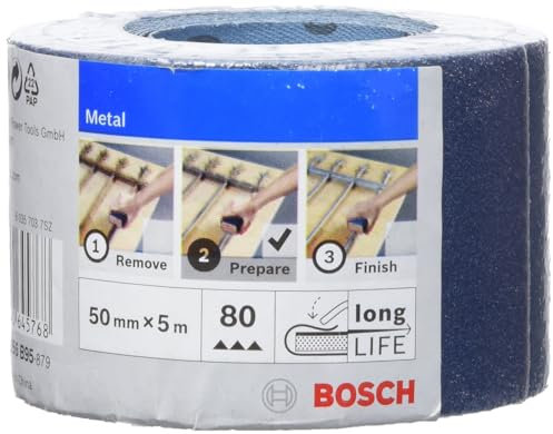 Bosch Profesional 2609256B95 50 mm x 5 m papel de lija a mano rollo Metal