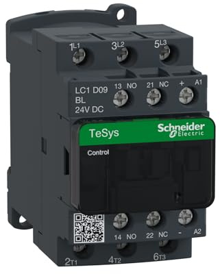 Schneider Electric, TeSys D contactor - 3P(3 NO) - AC-3 - <= 440 V 9 A - 24 V DC coil, LC1D09BL