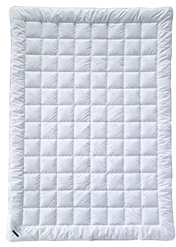 billerbeck Faser Bettdecke E21 King - mit Aloe Vera veredelte Faserdecke - 135 x 200 cm Ganzjahresdecke zum knöpfen - SL und W, Weiß