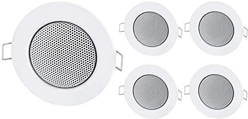 Hava Lot de 5 haut-parleurs encastrables mini en métal design halogène, blanc