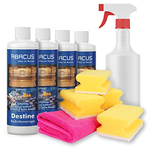 ABACUS® Backofenreiniger, Grillreiniger Gel mit Mikrofasertuch & Schwämmen – Backofen- & Grillreiniger Gel Set L (7216)