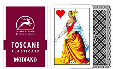 Modiano Toscane 85 Grandi – Carte da gioco regionali toscane in cartoncino duplex rinforzato 410 gmq – Scopa Briscola Tresette – 100% Made in Italy