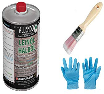 Leinöl - Halböl 250 ml Dose inkl.1 Pinsel zum Auftragen