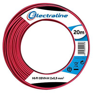 Electraline 10833 H03 VH-H 2X0,5 20M, Nero/Rosso