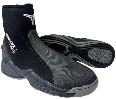 Mares Adult Trilastic 5mm Neoprene Scuba Diving Boots for Men & Women - Reinforced Toe & Heel, Rubber Sole & Side Zip, 11 US