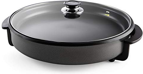 Orbegozo PZ 6636 - Sartén eléctrica, paellera, tapa de cristal, revestimiento antiadherente, termostato regulable, 36 cm diámetro, 1500 W