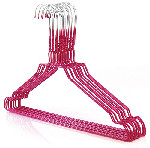 HANGERWORLD 100 Grucce Appendiabiti Rosa 40cm in Metallo Cromato Salvaspazio per Casa e Lavanderia