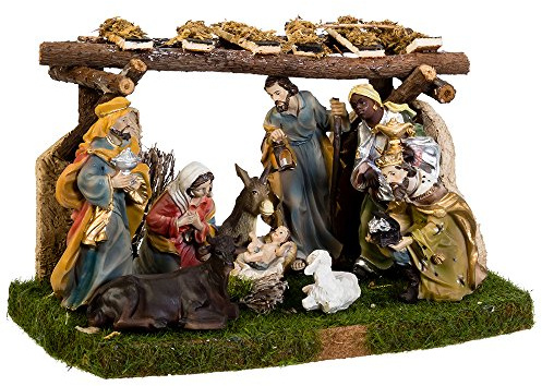 Kurt Adler Nativity Set with 9 Figures and Stable (N0282)