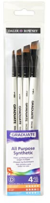 Daler Rowney Estuche con 4 Pinceles DALER ROWNEY Graduate : Angular 1/8”, 1/4”, 3/8”, 1/2”