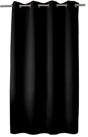 ED ENJOY HOME Rideau Obscurcissant avec Œillets argentés, Noir, 140x180cm, 100% Polyester, Tissu Certifié Oeko-TEX, Collection Réglisse