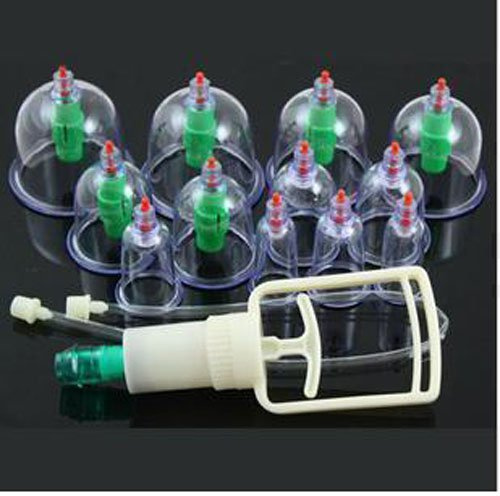 Juego de 12 ventosas de vacío con 6 cabezas magnéticas extraíbles, terapia de acupuntura