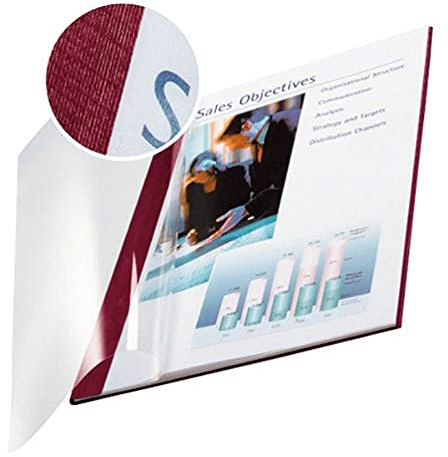 Leitz impressBIND Soft Covers, 10.5 mm Spine, Bordeaux, Pack of 10