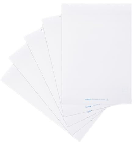 Landré Flipchart-Papier, blanko, mit 20 Blatt je Block, 6 fach Lochung, 5 Stück