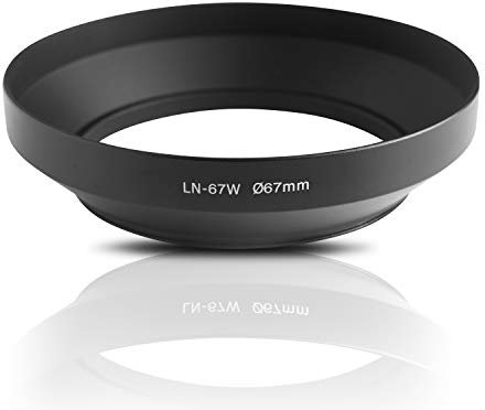 Lens hood made metal (aluminum). For screwing in and for wide-angle lenses. For Canon Sony Nikon Pentax Olympus Leica Fujifilm Panasonic (67mm)