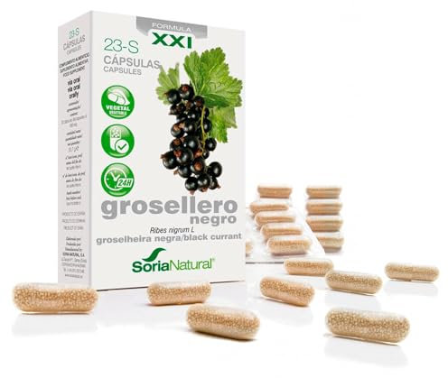 Soria Natural Grosellero Negro Cápsulas - Ayuda a Frenar las Alergias - Propiedades Antihistamínicas y Antiinflamatorias - Caja con 30 Cápsulas de 690 mg
