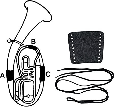 GEWA 720588 Handschutz Leder Tenorhorn, Teil A, Schnürverschluss Tenorhorn - Teil A