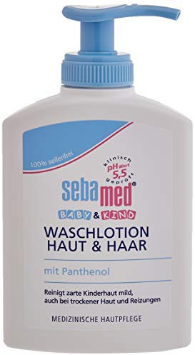 Sebamed Baby und Kind Waschlotion Haut und Haar Shampoo 3er Vorteilspack, reinigt zarte Kinderhaut mild, auch bei trockener Haut und Reizungen, Shampoo und Duschgel, 200 ml (3er Pack)