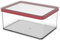 Rotho Loft rechteckige Vorratsdose 2.25l mit Deckel und Dichtung, Kunststoff (SAN) BPA-frei, transparent/rot, 2.25l (20.0 x 15.0 x 9.6 cm)