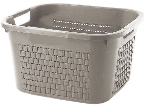 Sundis Country Wäschekorb in Rattan - Optik, Kunststoff (PP), cappuccino, 22 Liter (43,5 x 33,5 x 22,2 cm)