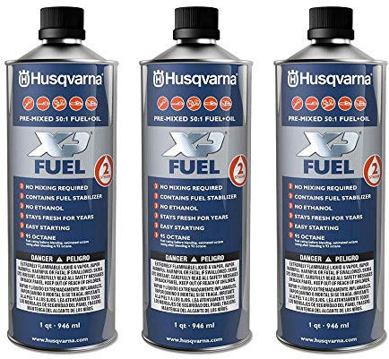 Husqvarna XP Pre-Mixed Fuel and Engine Oil Quart (3 Pack),Blue