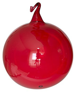 Kugel rot klarglas mit Glasöse d 10cm Christbaumschmuck Weihnachtsbaumschmuck mundgeblasen Lauschaer Glas das Original