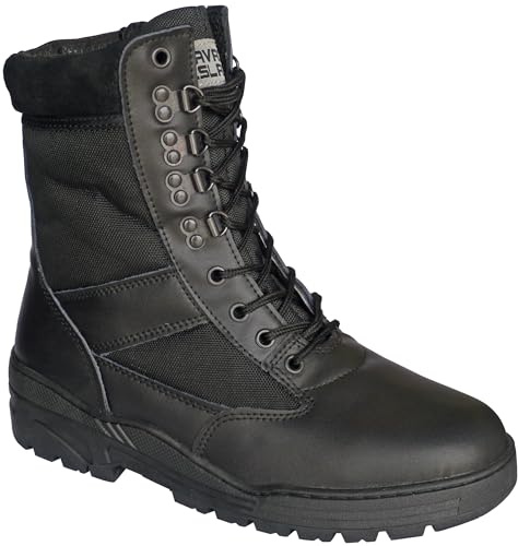 Savage Island Leder Stiefel Kampfstiefel Einsatzstiefel Militär Bundeswehr Wandern Tactical Boot Schwarz