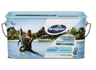 Bruguer-Pintura Colores del mundo Caribe matiz de Turquesa 4L