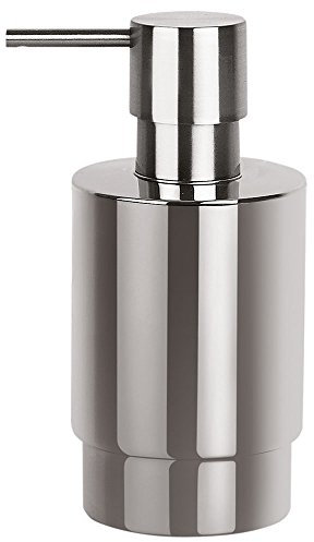 Spirella Premium Seifenspender Nyo in edlem Design | Flüssigseifen-Spender aus Edelstahl | Fassungsvermögen: 200ml | ØxH: 6,5 x 14 cm | Silber