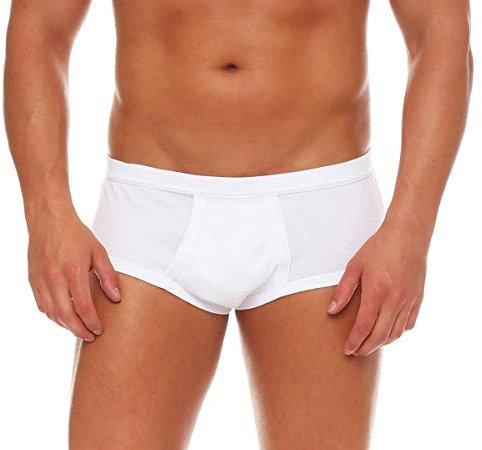 Good Deal Market 3 Herren-Slip mit Eingriff Weiss XL 100% Baumwolle mit Weichbund, Feinripp