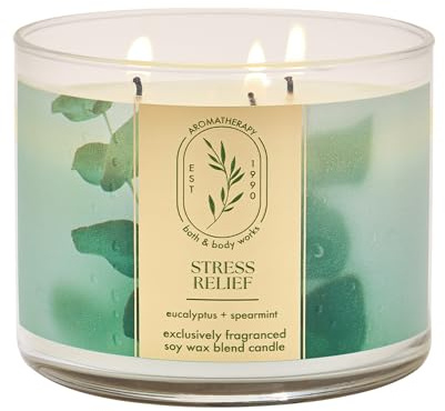 Bath & Body Works Eucalyptus Spearmint 3-Wick Candle - Scented Candle for At-Home Use - Long-Lasting, Room-Filling Fragrance - High Fragrance Oil Concentration - Soy Wax Blend