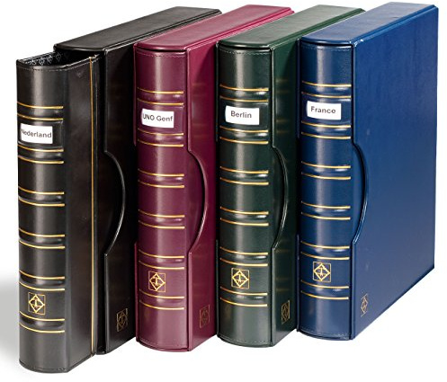 Leuchtturm 302901 Álbum portamonedas Grande - Carpeta de Anillas en diseño clásico Signum - Incluye Funda Protectora - Azul