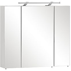 Schildmeyer 125353 Armario con Espejo, a Base de Madera, Blanco, 80 x 75 x 16 cm