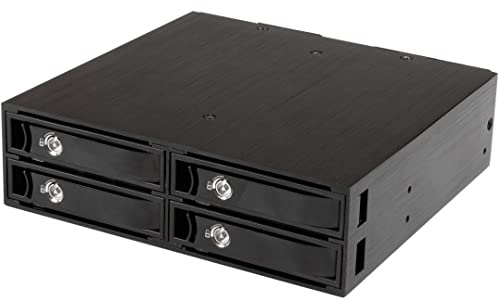 StarTech.com Backplane mobile per rack hot-swap 5,25 a 4 alloggiamenti HDD SATA/SAS da 2,5, 6 Gbps