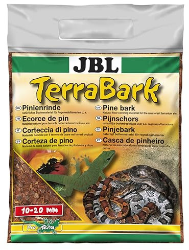 JBL TerraBark 71020 Bodensubstrat, für Wald und Regenwaldterrarien, Pinienrinde, 10 - 20 mm, 5 l