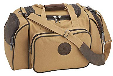 Flight Outfitters Bush Pilot Duffel Bag - Canvas/Leather Aviation Flight Bag with Padded Headset Pockets - Carry-On Luggage