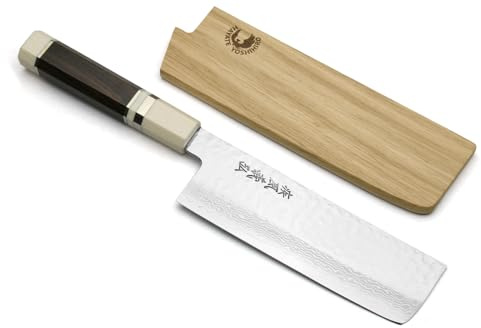 Yoshihiro Cutlery Nsw Hammered Damascus Usuba Knife, 16 cm