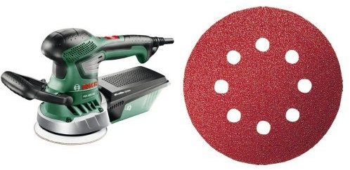 Bosch PEX 400 AE- Lijadora excéntrica + Juego de hojas de lija de 5 piezas para lijadora excéntrica