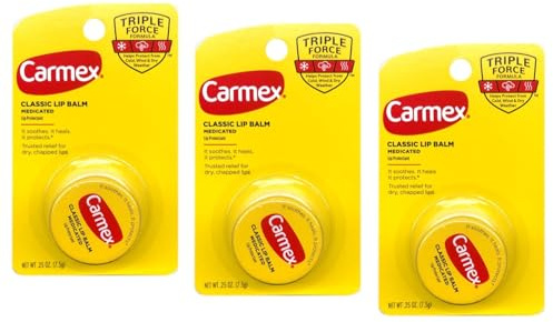 Carmex Classic Lip Balm Medicated, 0.25 oz (Pack of 3)