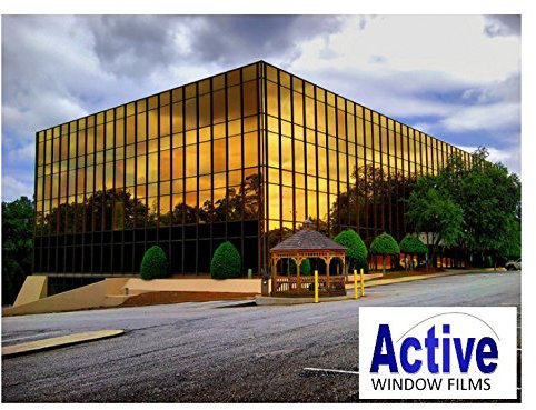 Active Film Mirror Gold - Privacy One Way Pro Window Tinting Tint Film One Way, Solar Control Gold Reflective Window Film 1m x 50cm (20)