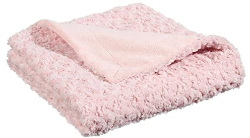 Atmosphera - Plaid Fausse Fourrure bouclée - Rose 120x160 cm