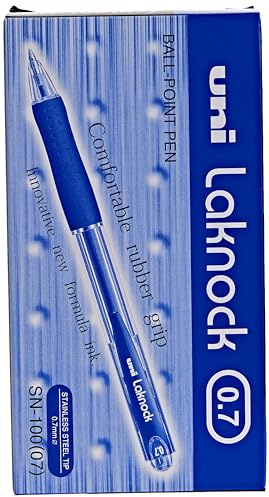 Uni-ball Laknock Retract SN100/07 B Kugelschreiber, 0,7 mm blau 12 Stück