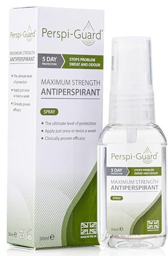 Perspi-Guard Maximum Strength Antiperspirant Spray 30 ml, 1-Pack, Strong Deodorant for Excessive Sweating & Hyperhidrosis, Anti Sweat Spray, Unscented
